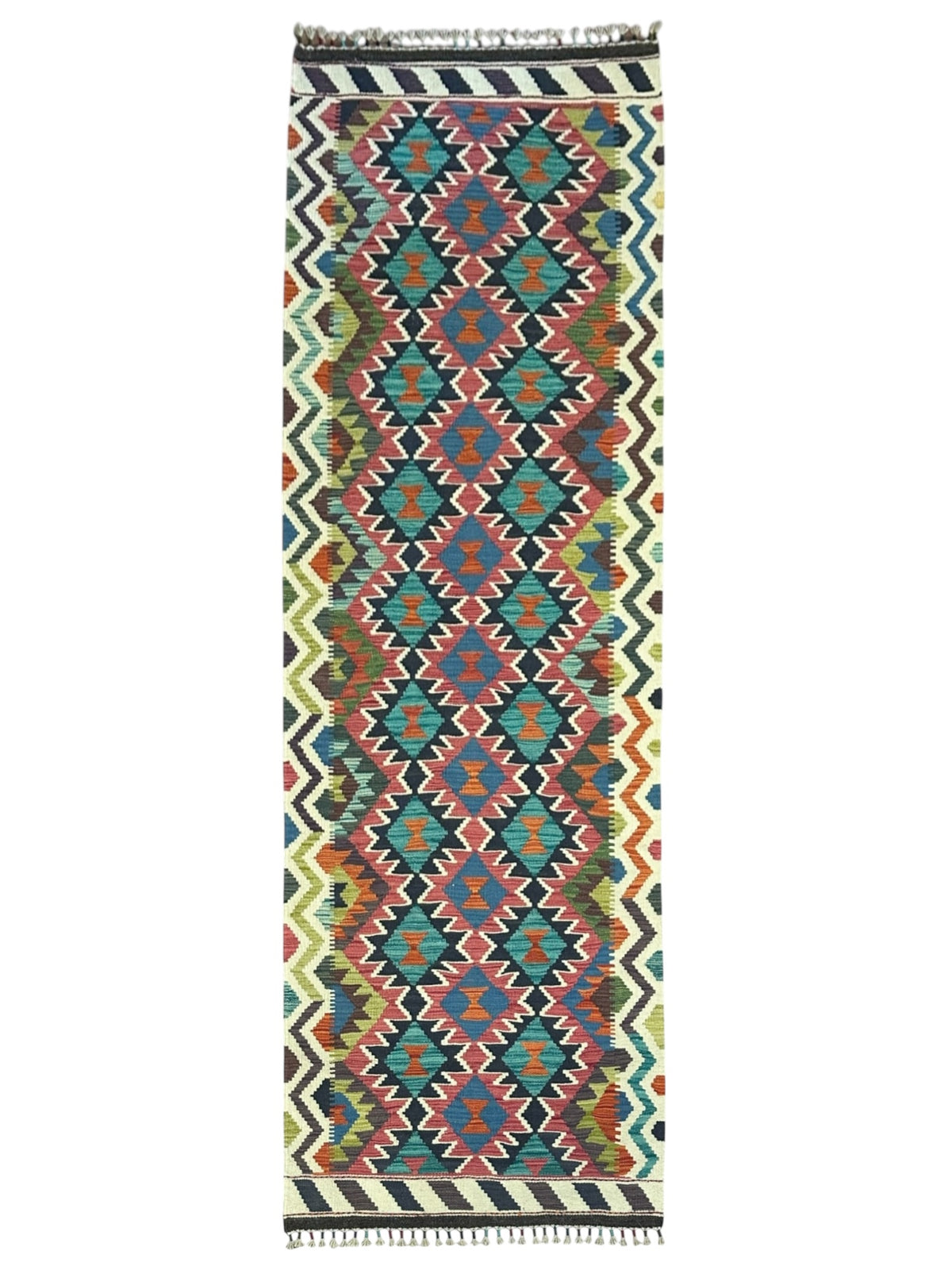 Afghan Kilim Runner 2'9" x 7'9", Hand-Woven Wool, No. 352