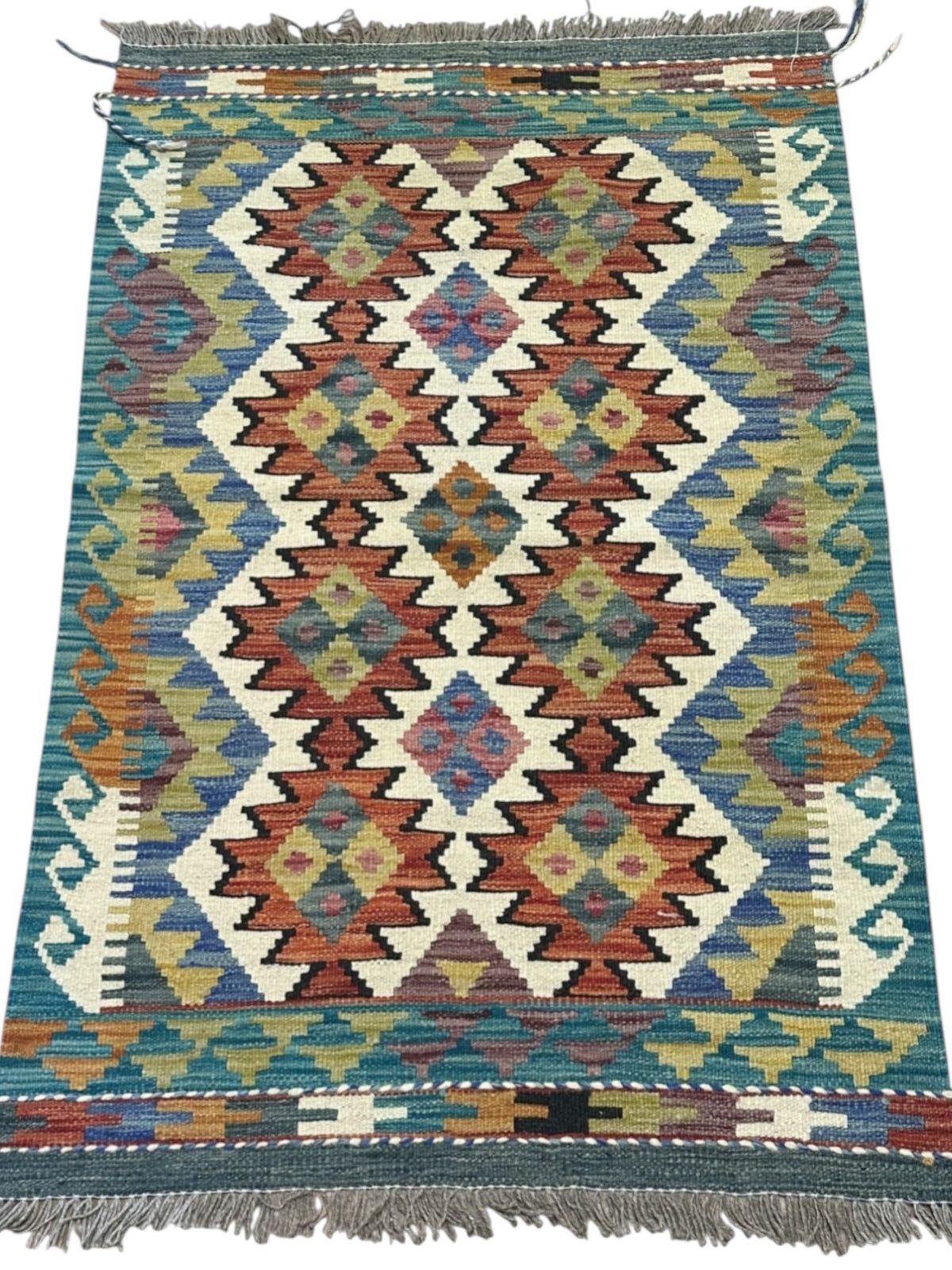 Afghan Kilim Rug 2'8" x 4'1", Hand-Woven Wool, No. 531, view 2