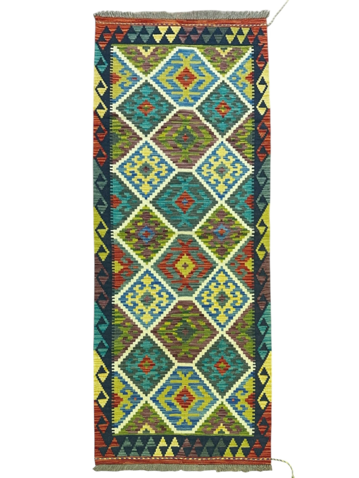 Afghan Kilim Runner 2'10" x 6'6", Hand-Woven Wool, No. 535
