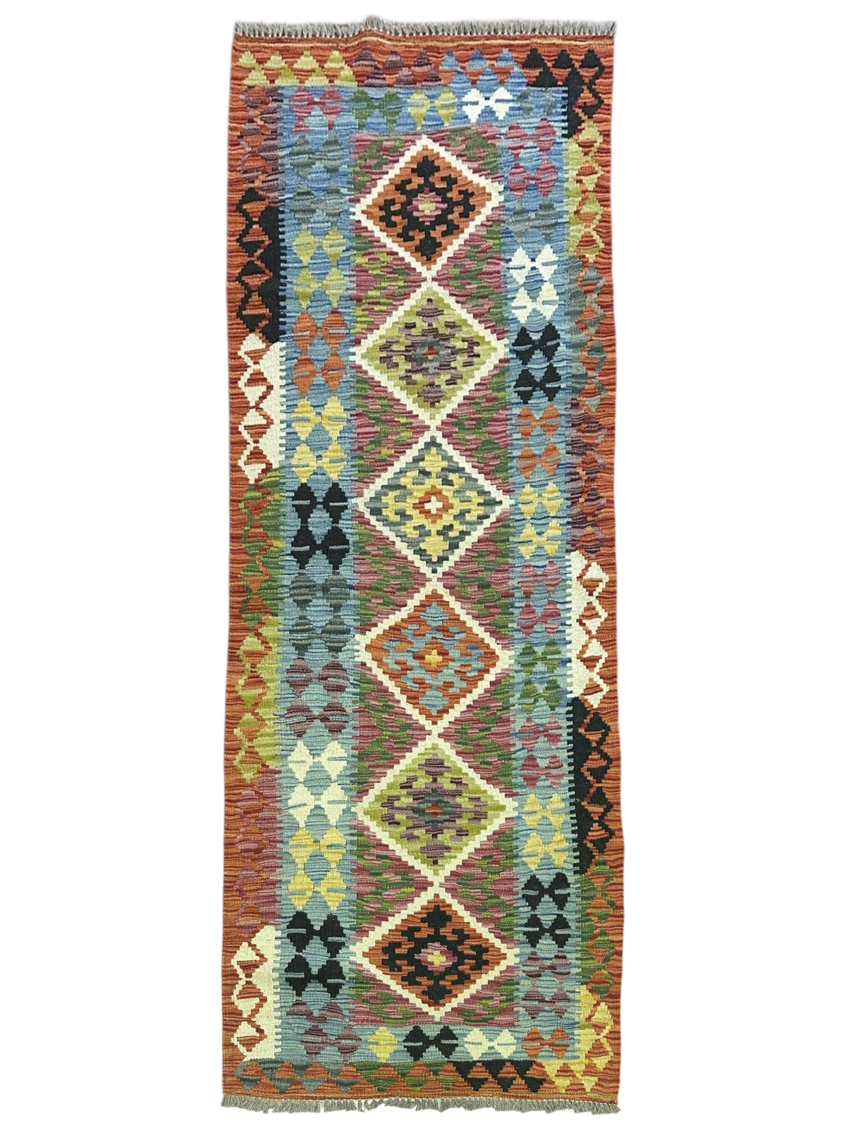 Afghan Kilim Runner 2'9" x 6'8", Hand-Woven Wool, No. 538