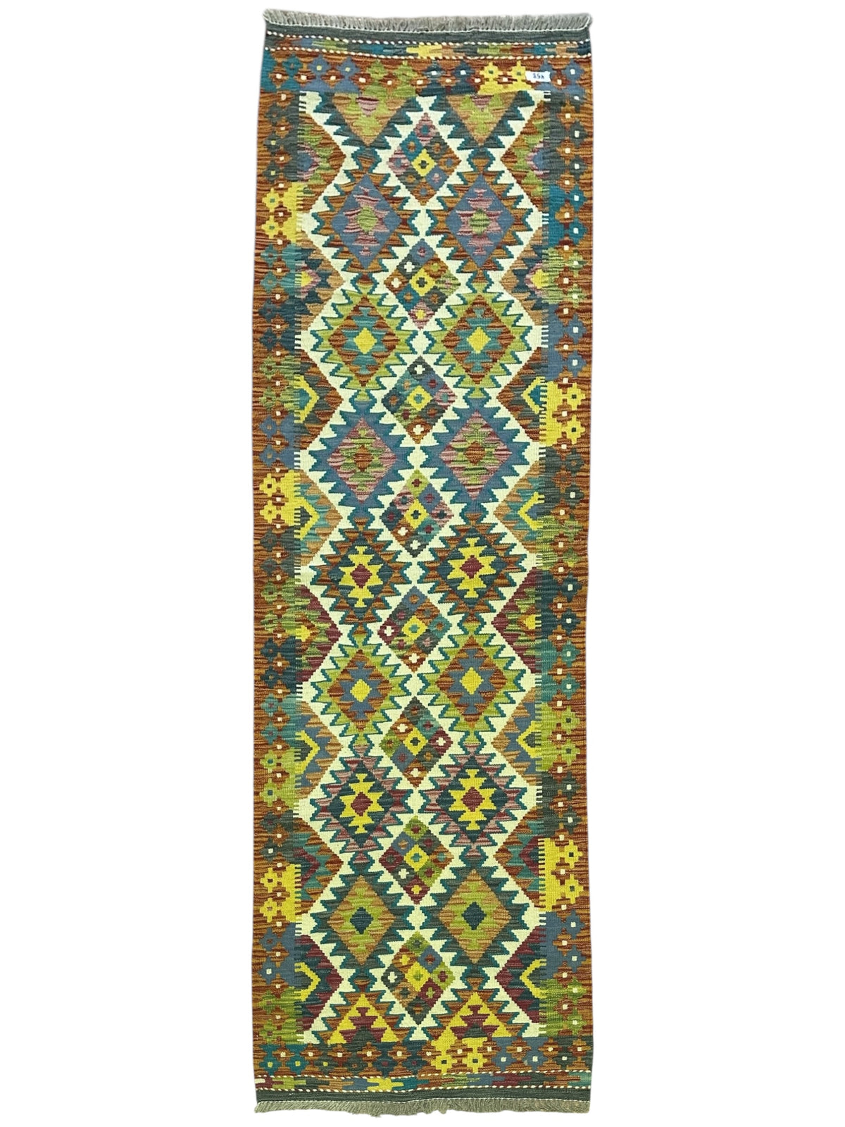 Afghan Kilim Runner 2'9" x 7'10", Hand-Woven Wool, No. 539