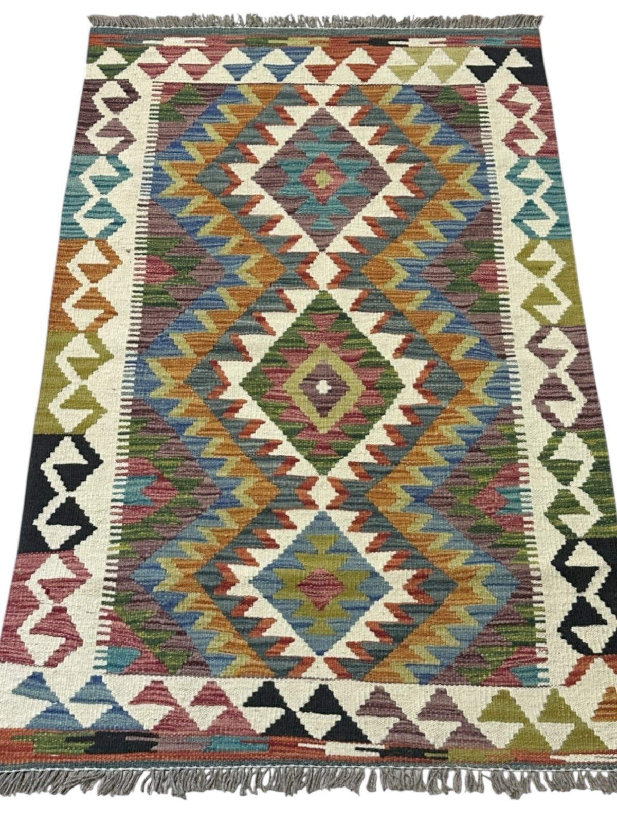 Afghan Kilim Rug 2'10" x 4'4", Hand-Woven Wool, No. 541, view 2
