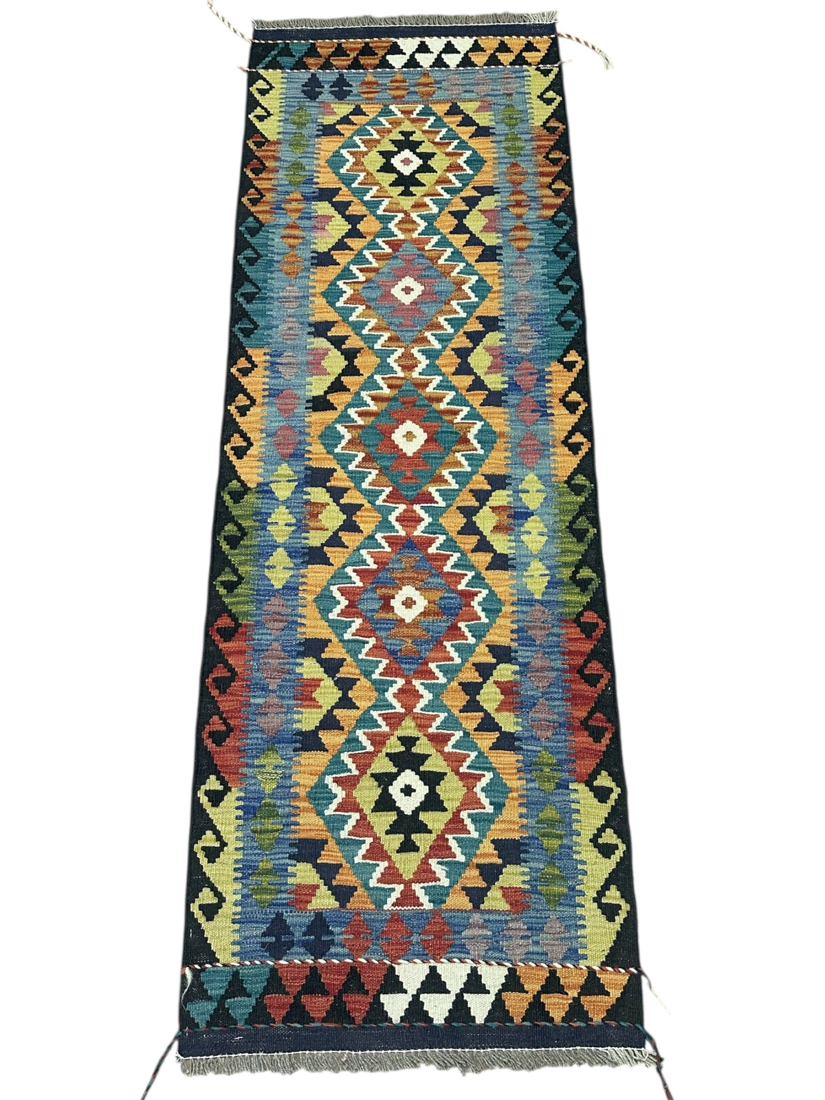 Afghan Kilim Runner 2'1" x 5'11", Hand-Woven Wool, No. 579, view 2