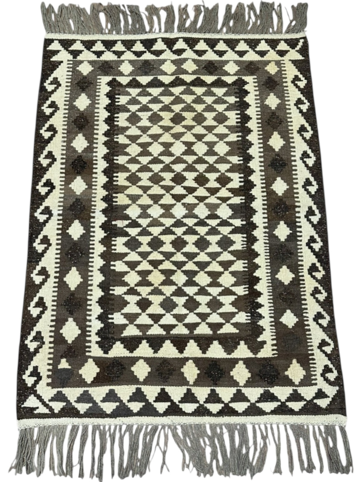 Afghan Kilim Rug 2'10" x 3'10", Hand-Woven Wool, No. 588, view 2