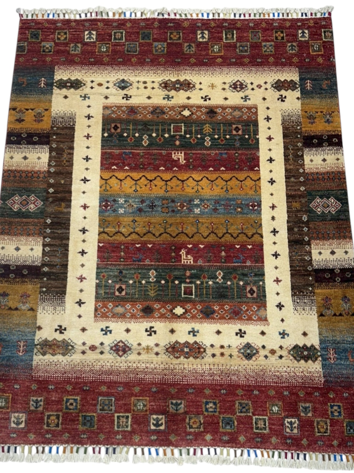 Afghani Rug 4x6 size range tribal laid flat
