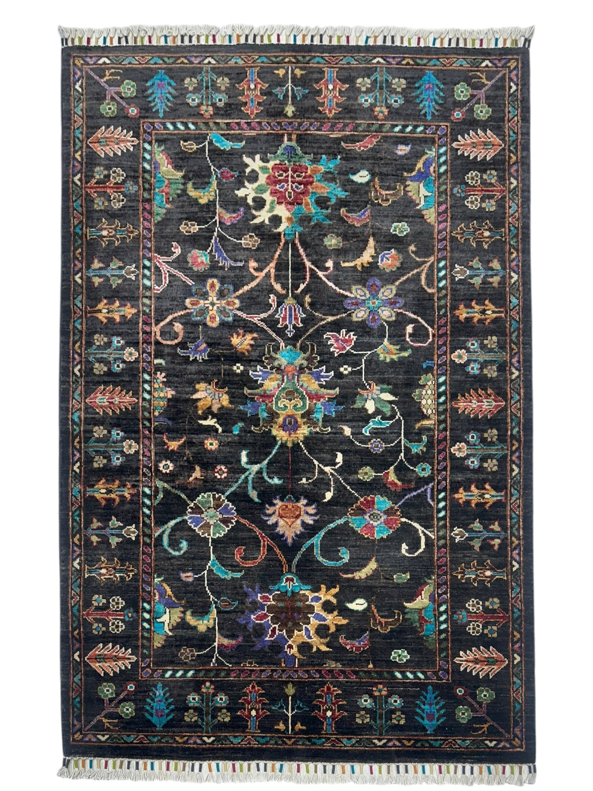 Afghan Chobi Sultani Rug 2'11" x 4'2", Hand-Knotted Ghazni Wool, Blue