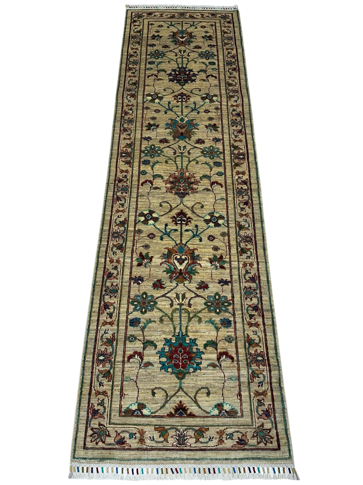Afghan Khorjin Runner 2'9" x 9'11", Hand-Knotted Ghazni Wool, view 2