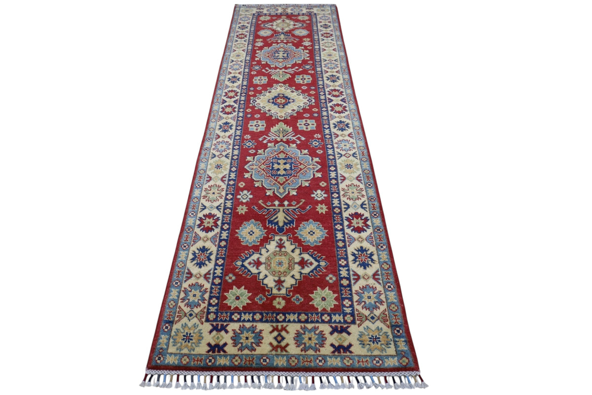 Afghani Runner runner size range tribal Red Cream laid flat