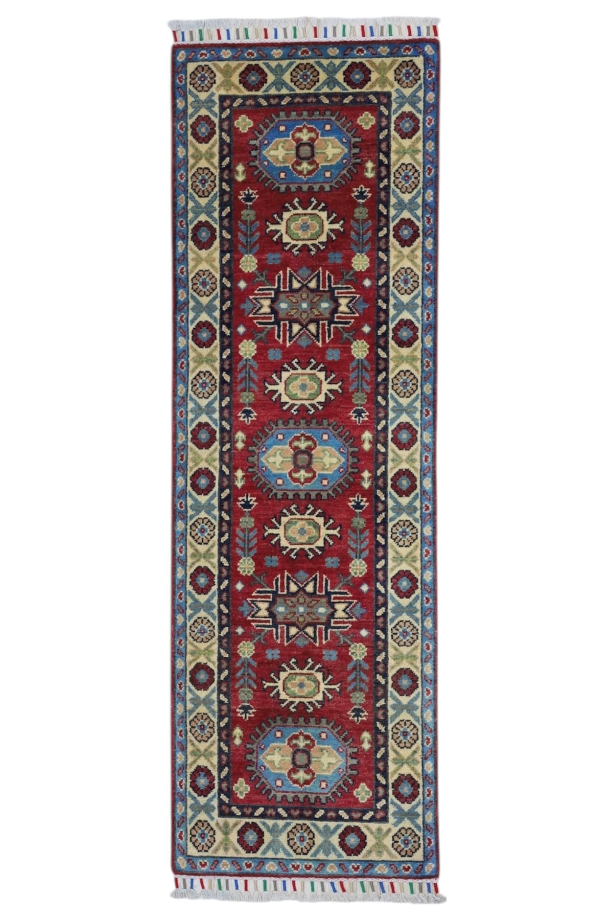Afghani Rug 2x6 size range tribal Red laid flat