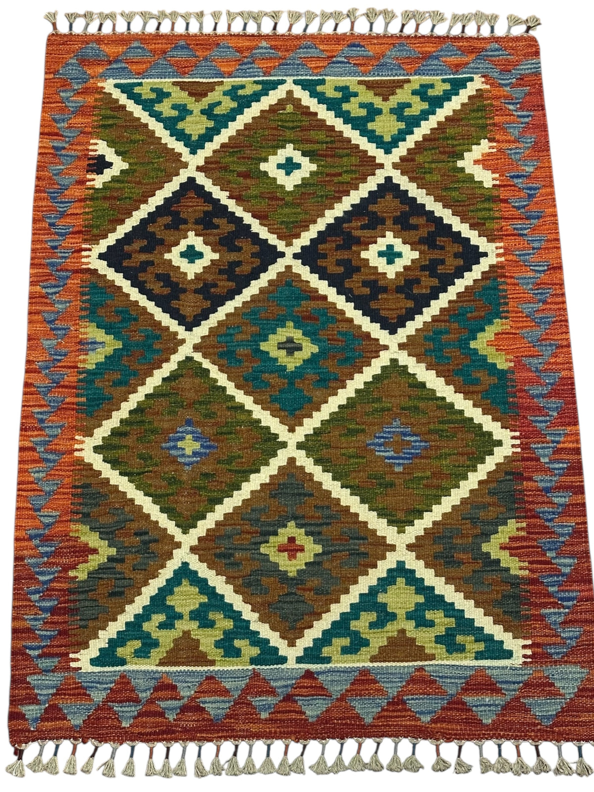 Afghan Kilim Rug 2'10" x 4', Hand-Woven Wool, No. 209, view 2
