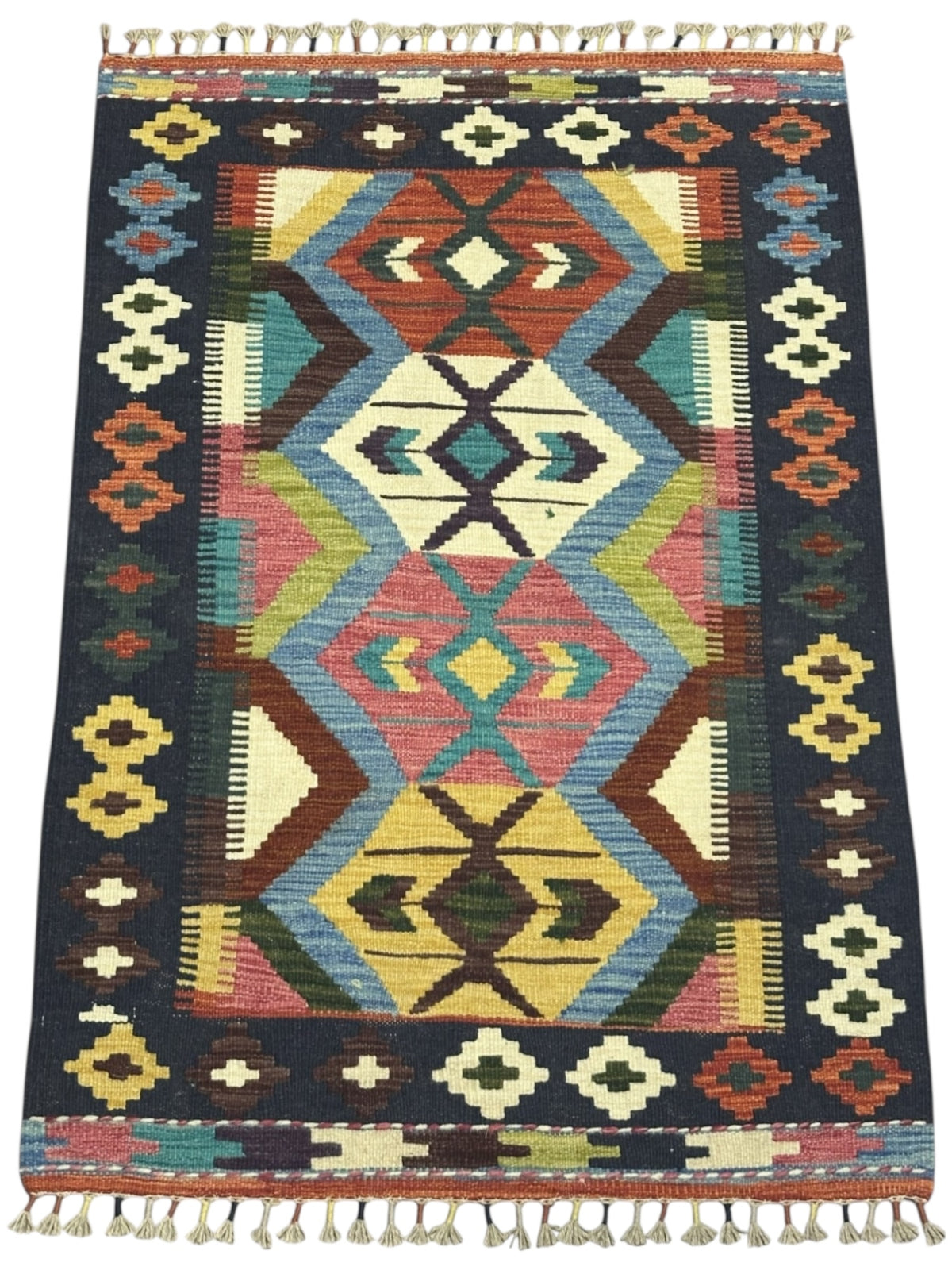 Afghan Kilim Rug 2'10" x 4'3", Hand-Woven Wool, No. 308, view 2