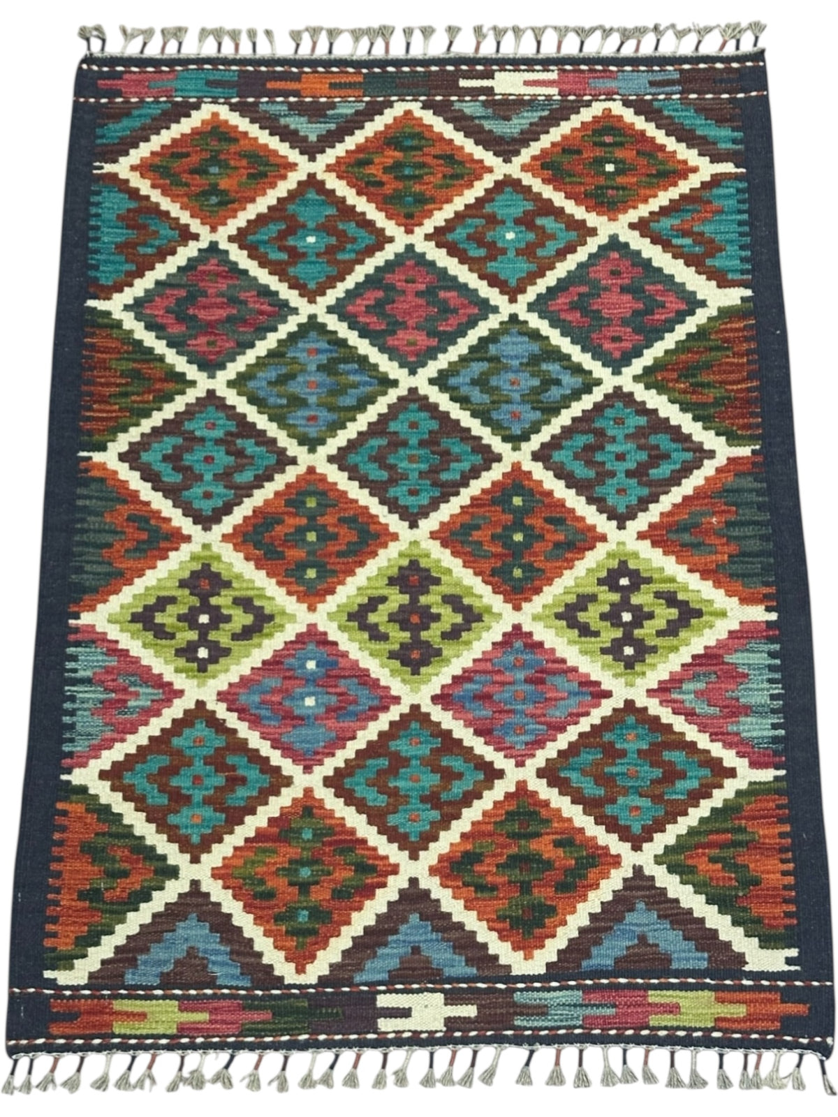 Afghan Kilim Rug 2'11" x 4', Hand-Woven Wool, No. 309, view 2