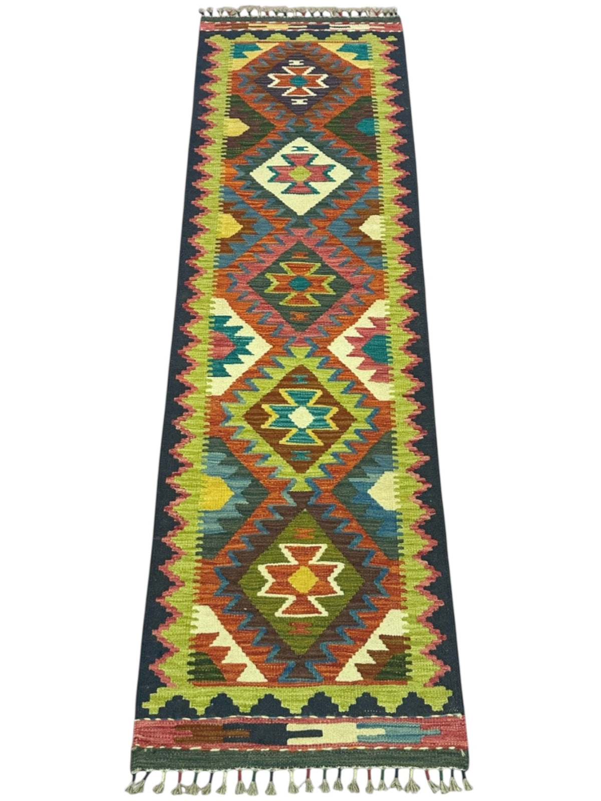 Afghan Kilim Runner 2' x 6'7", Hand-Woven Wool, No. 359, view 2