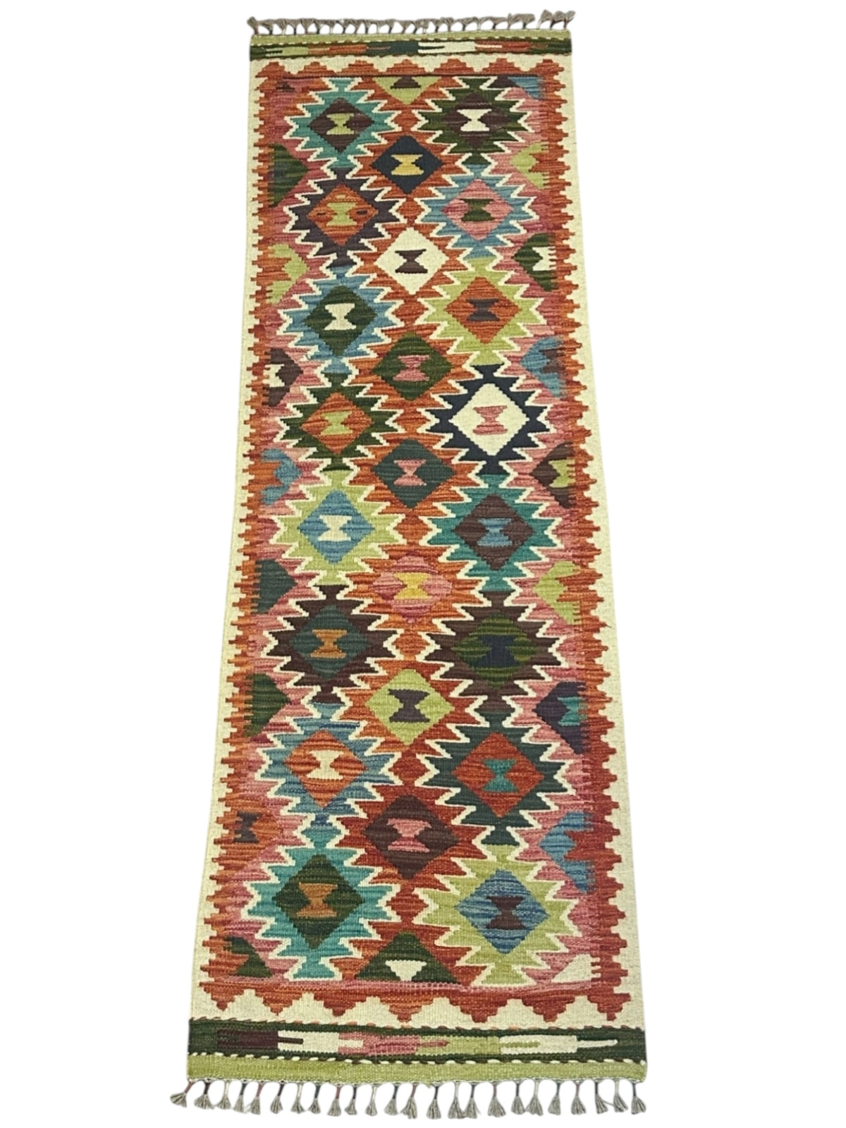 Afghan Kilim Runner 2'1" x 6'7", Hand-Woven Wool, No. 336, view 2