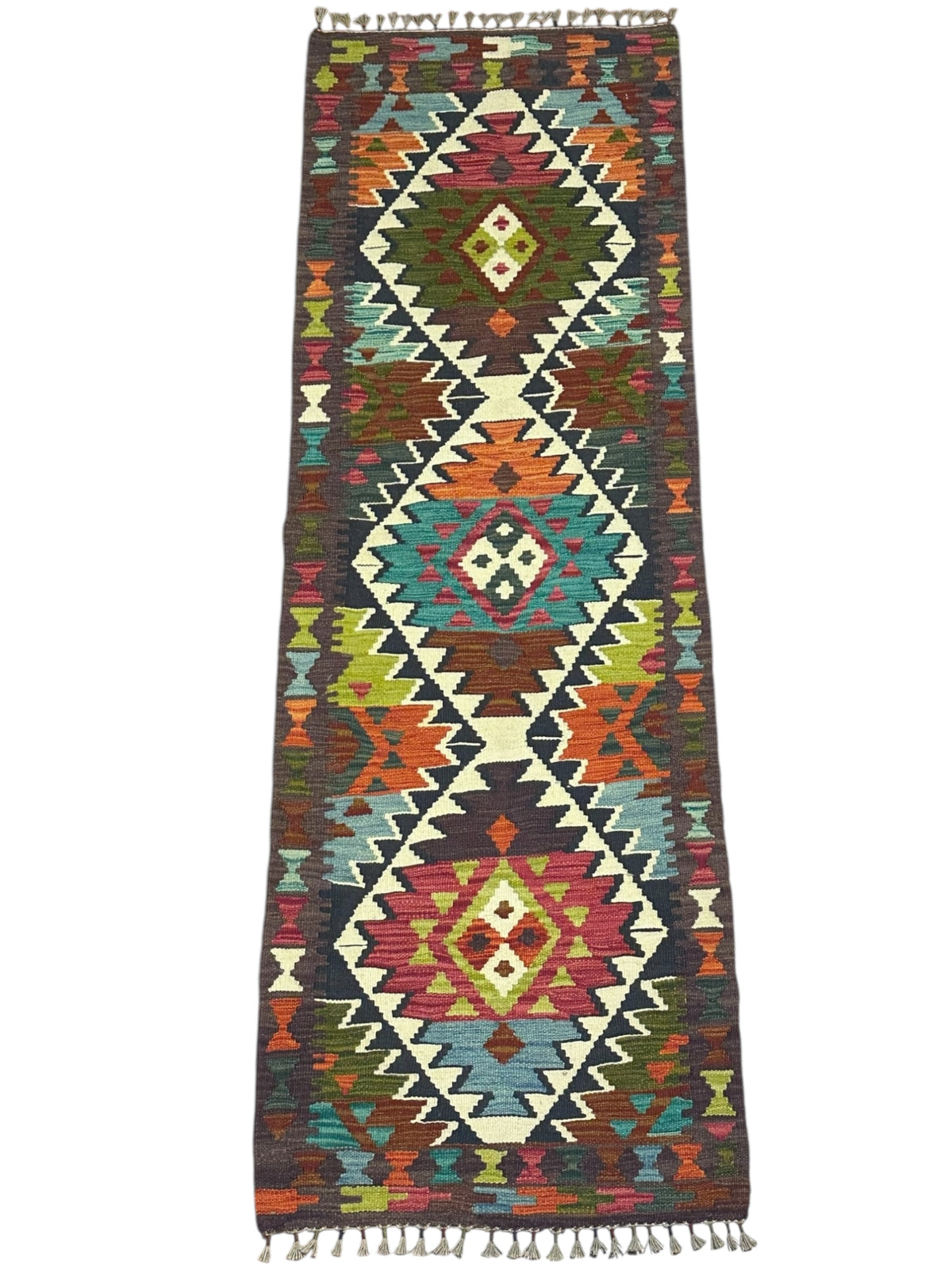 Afghan Kilim Runner 2'3" x 6'10", Hand-Woven Wool, No. 339, view 2