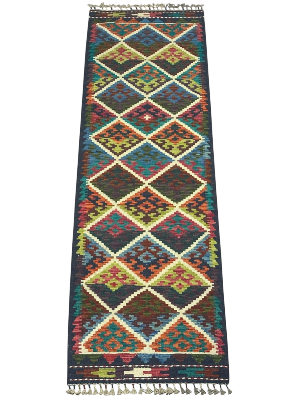 Afghan Kilim Runner 2'2" x 6'7", Hand-Woven Wool, No. 344, view 2