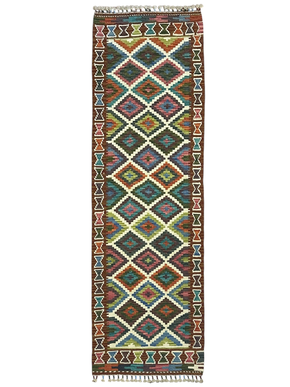 Afghan Kilim Runner 2'2" x 6'6", Hand-Woven Wool, No. 349