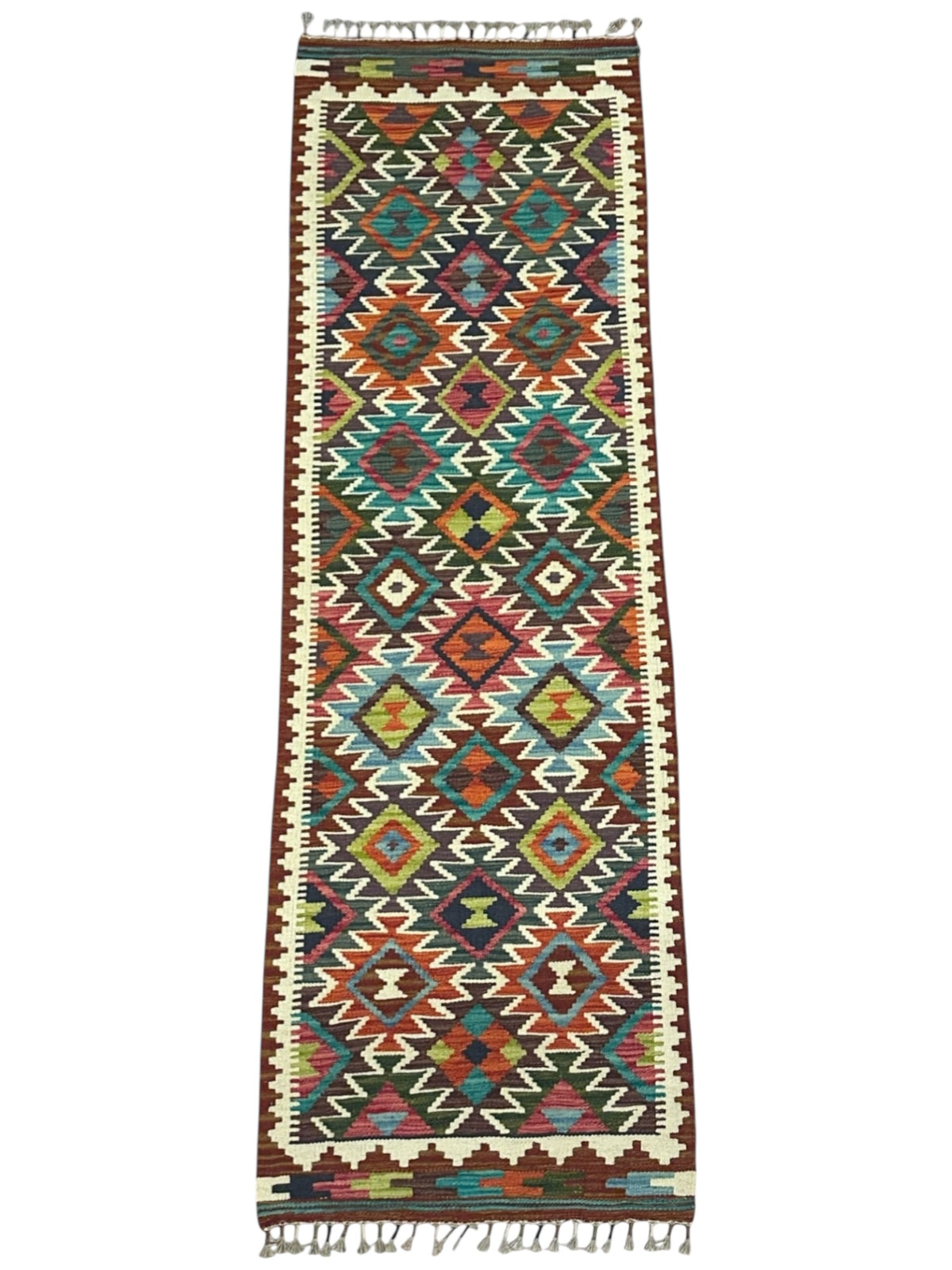 Afghan Kilim Runner 2'1" x 6'7", Hand-Woven Wool, No. 350, view 2