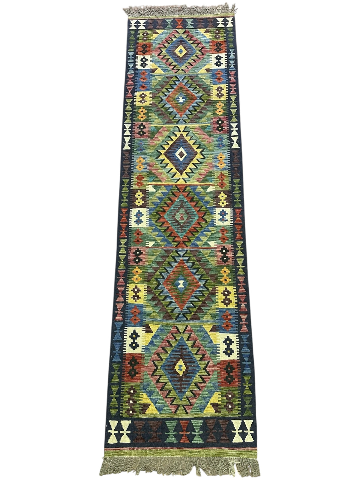 Afghan Kilim Runner 2'8" x 9'5", Hand-Woven Wool, No. 533, view 2