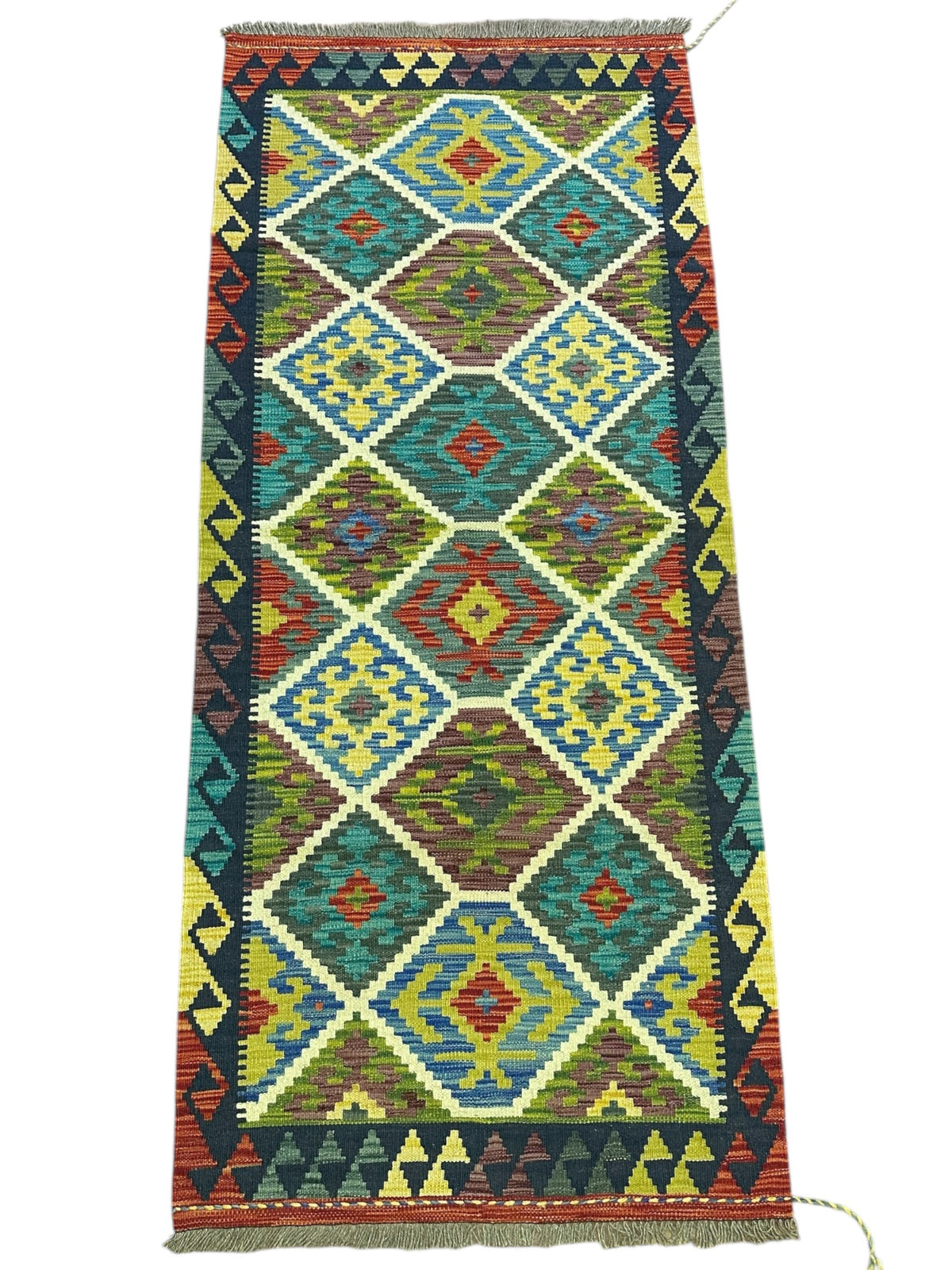 Afghan Kilim Runner 2'10" x 6'6", Hand-Woven Wool, No. 535, view 2