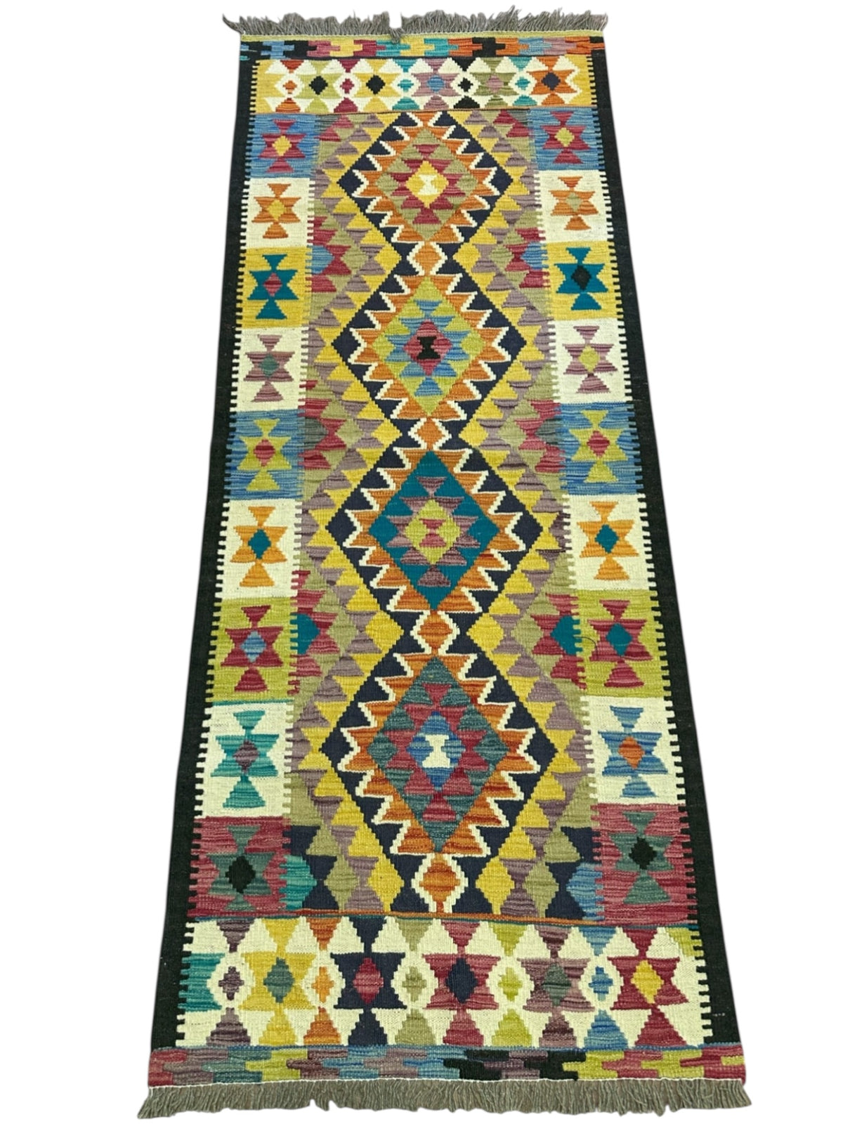 Afghan Kilim Runner 2'7" x 6'6", Hand-Woven Wool, No. 536, view 2
