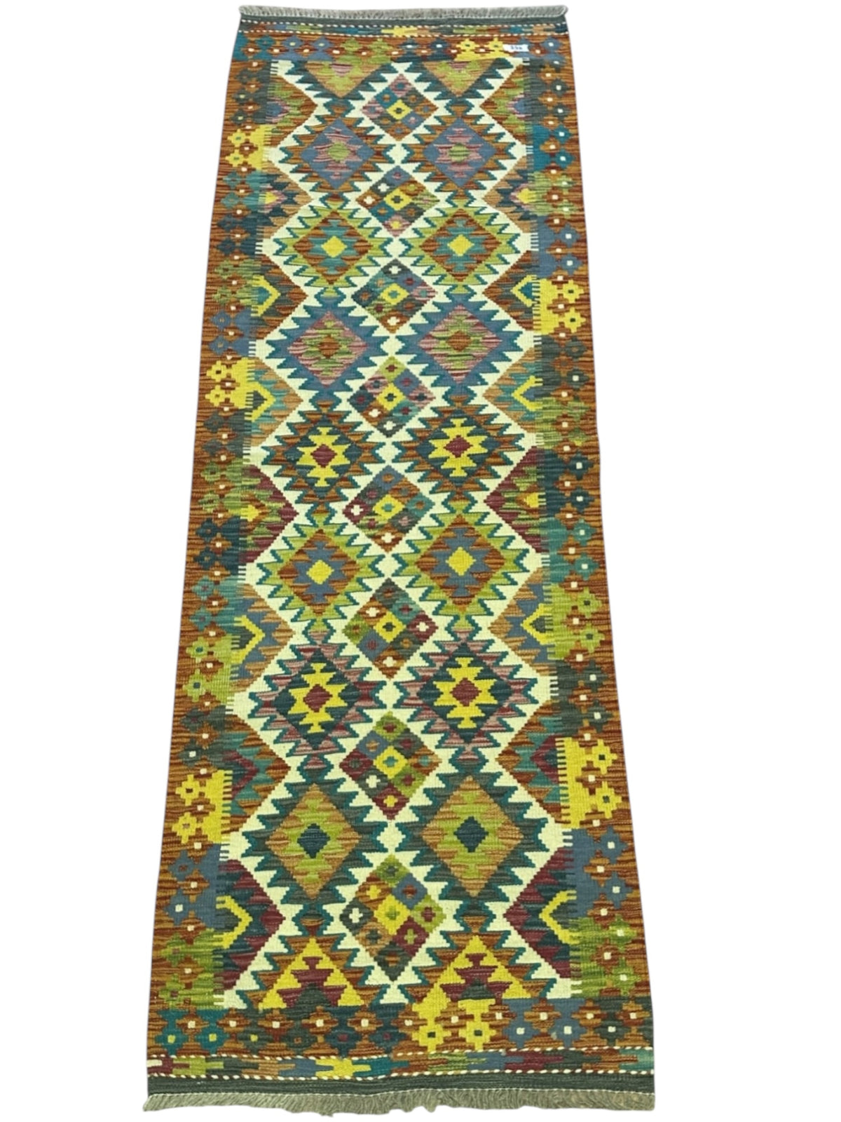 Afghan Kilim Runner 2'9" x 7'10", Hand-Woven Wool, No. 539, view 2
