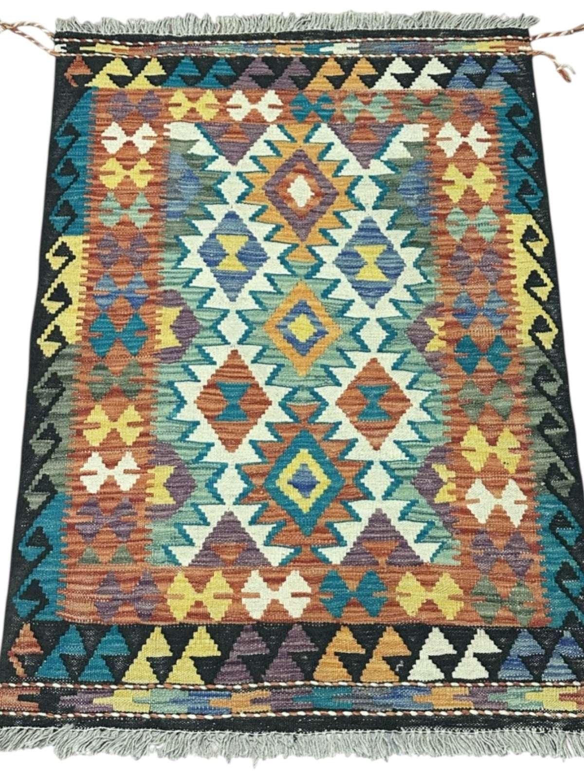 Afghan Kilim Rug 2'9" x 4'1", Hand-Woven Wool, No. 549, view 2