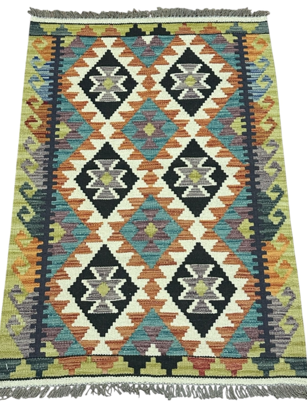Afghan Kilim Rug 2'8" x 4'1", Hand-Woven Wool, No. 550, view 2