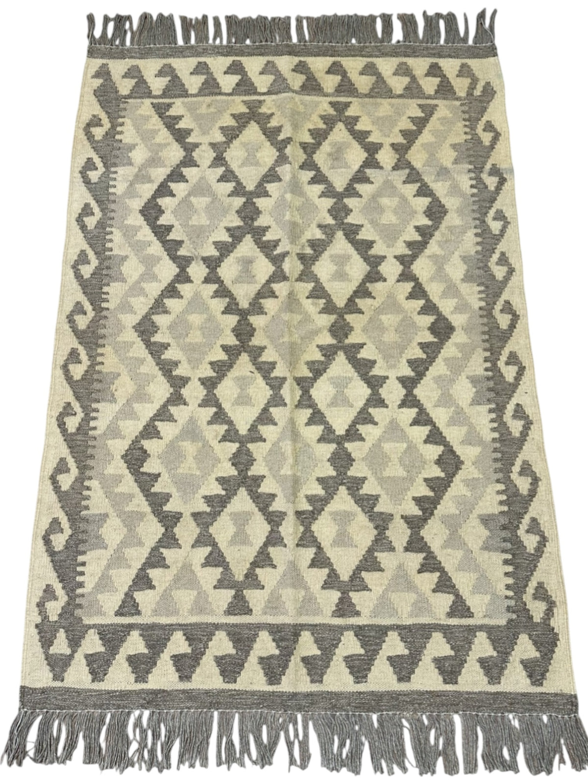 Afghan Kilim Rug 3'3" x 4'10", Hand-Woven Wool, No. 569, view 2