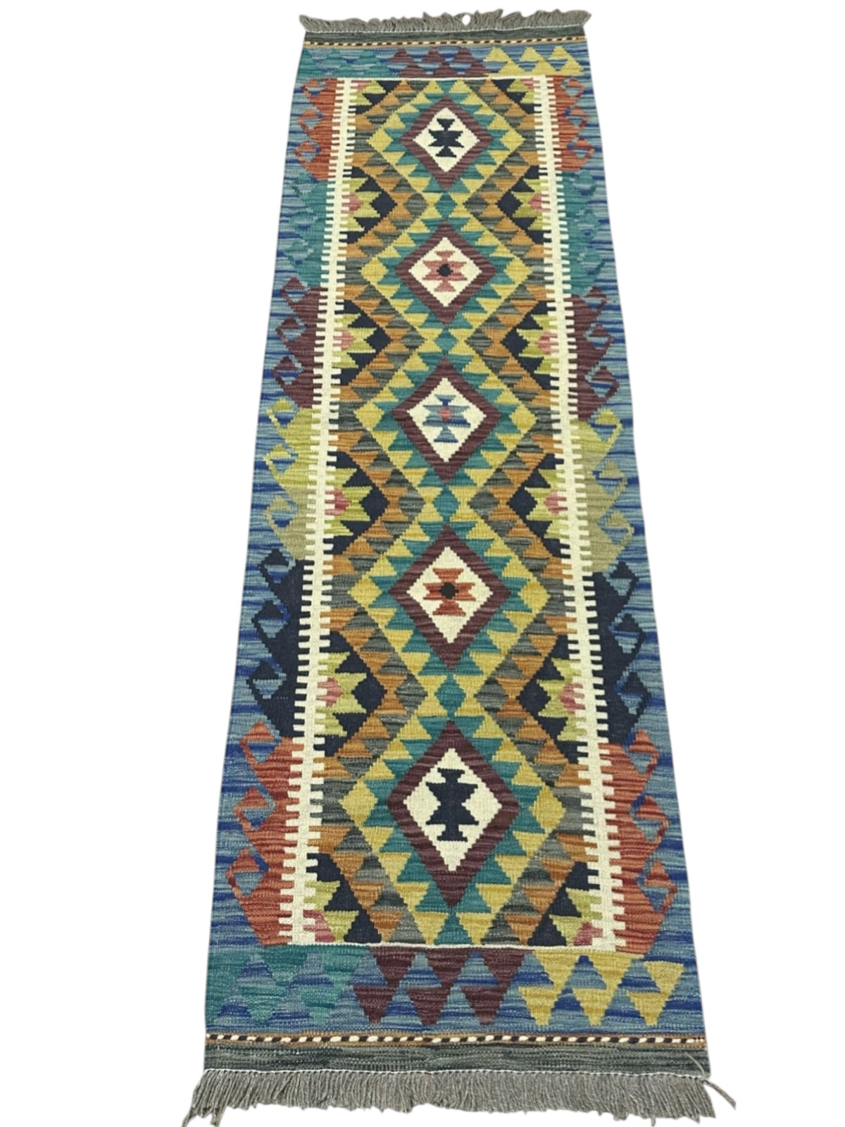 Afghan Kilim Runner 2'1" x 6'5", Hand-Woven Wool, No. 575, view 2