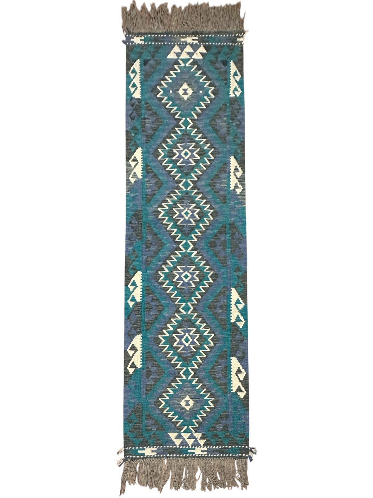 Afghan Kilim Runner 2'1" x 6'6", Hand-Woven Wool, No. 577