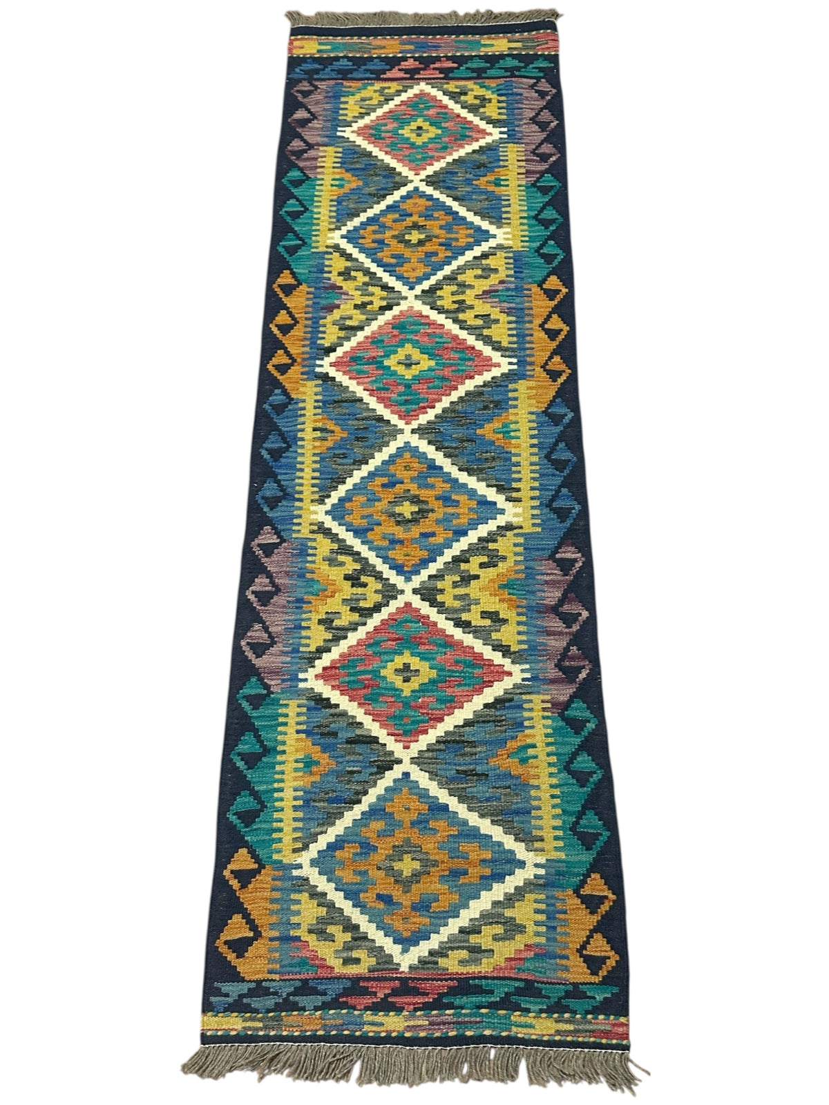 Afghan Kilim Runner 2' x 6'8", Hand-Woven Wool, No. 578, view 2