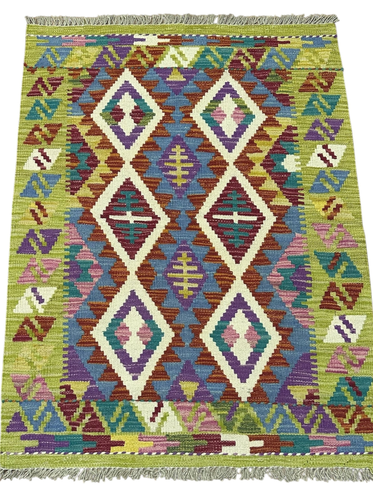 Afghan Kilim Rug 2'9" x 3'8", Hand-Woven Wool, No. 585, view 2