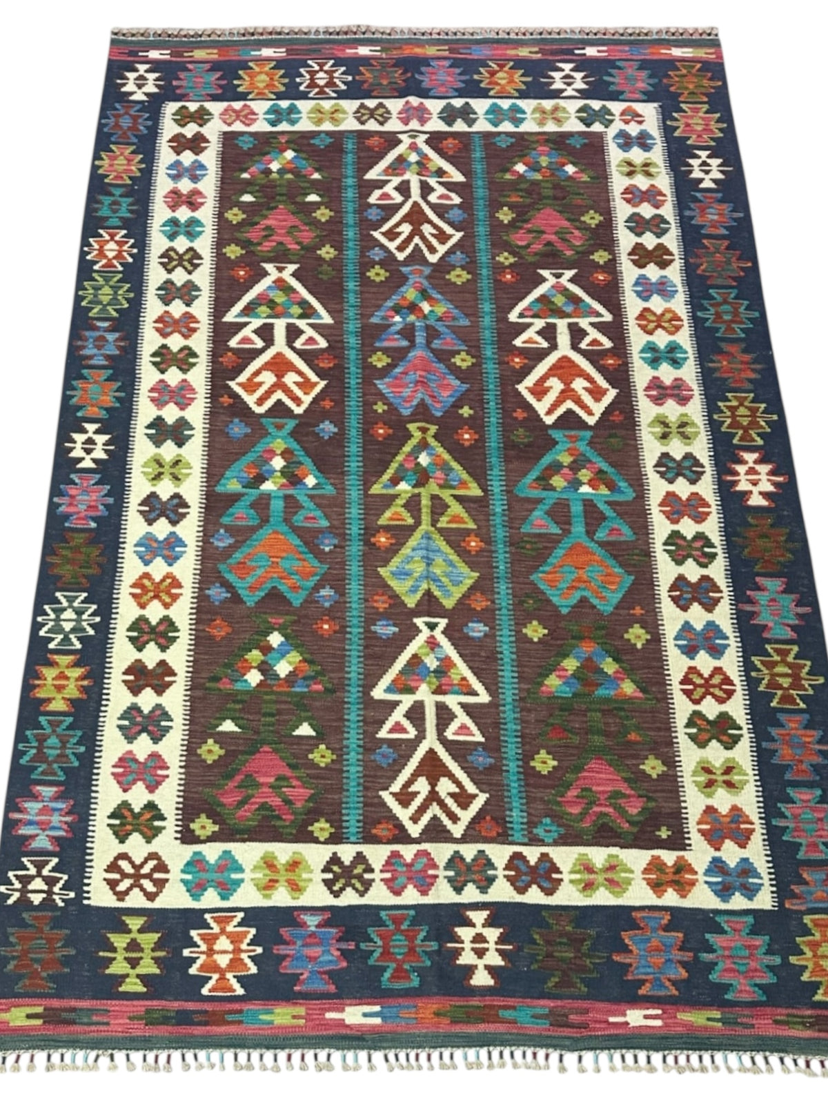 Afghan Kilim Rug 5'9" x 8'7", Hand-Woven Wool, No. 595, view 2
