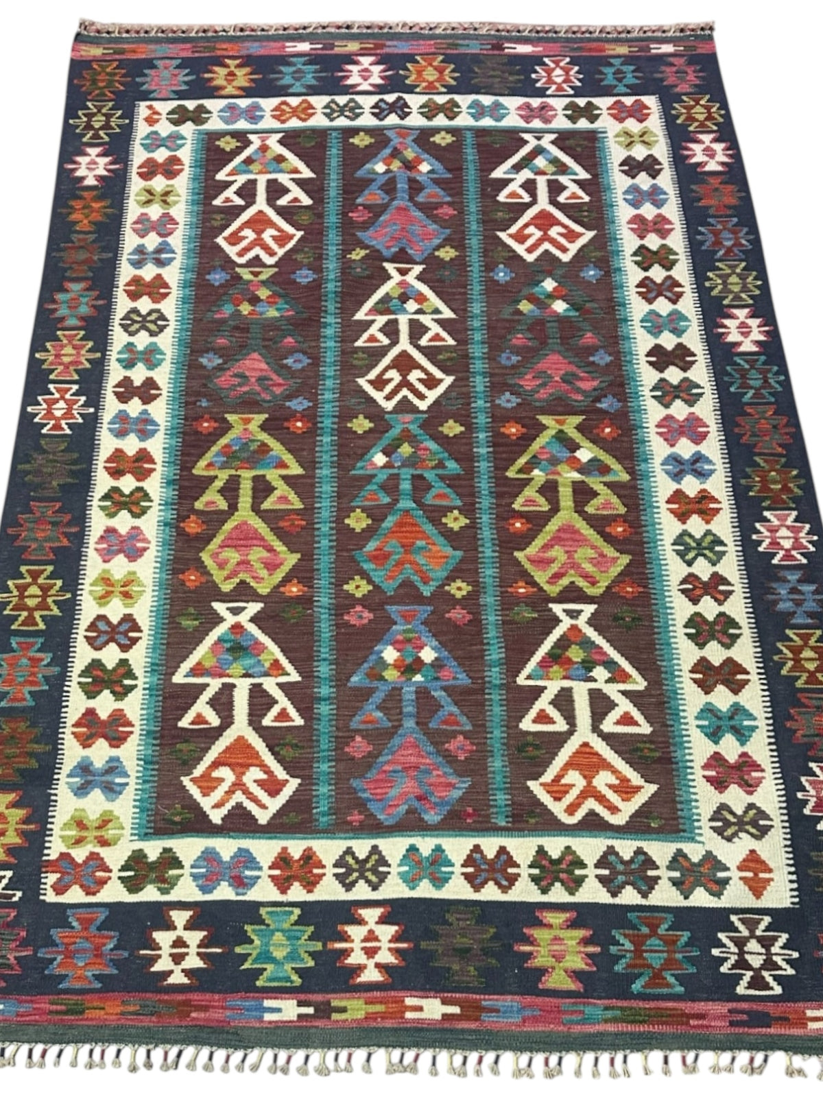 Afghan Kilim Rug 5'9" x 8'6", Hand-Woven Wool, No. 596, view 2