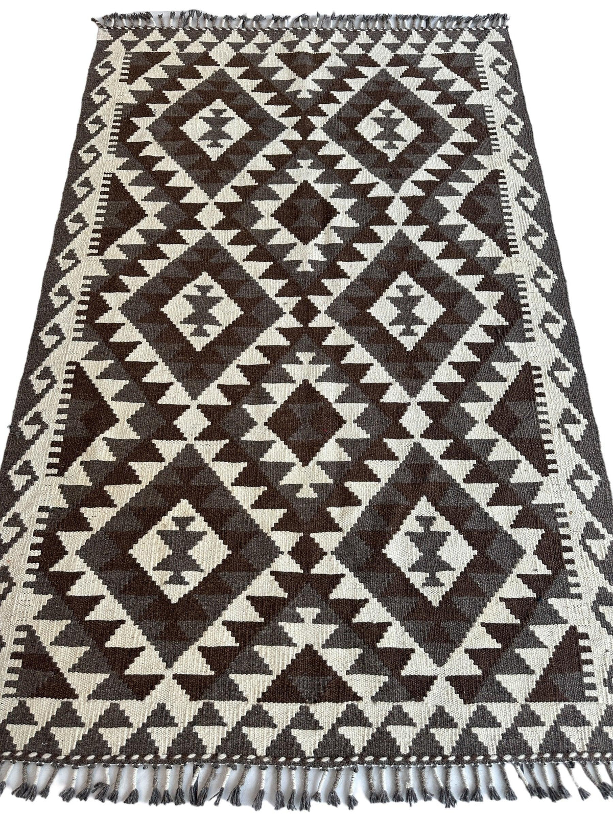 Afghan Chobi Kilim Rug 3'4" x 5'5", Hand-Woven, view 2
