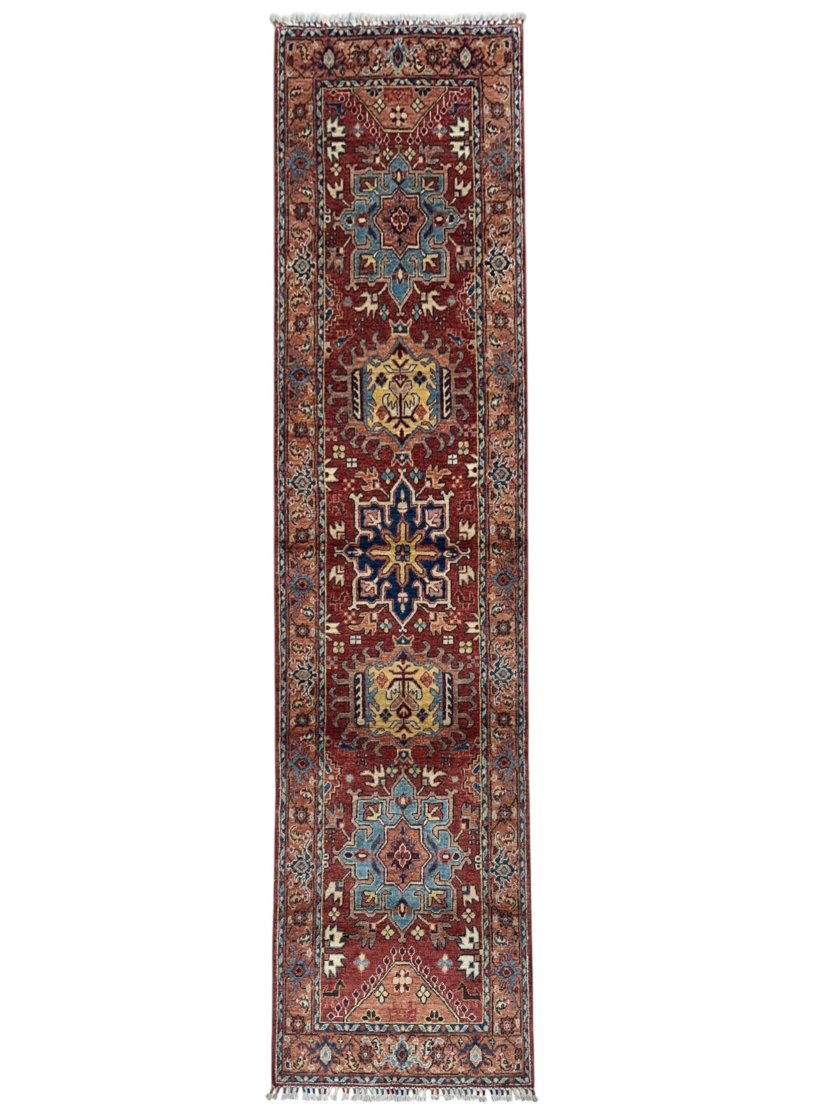 Afghan Super Kazak Runner 2'6" x 10'1", Hand-Knotted Ghazni Wool, Red