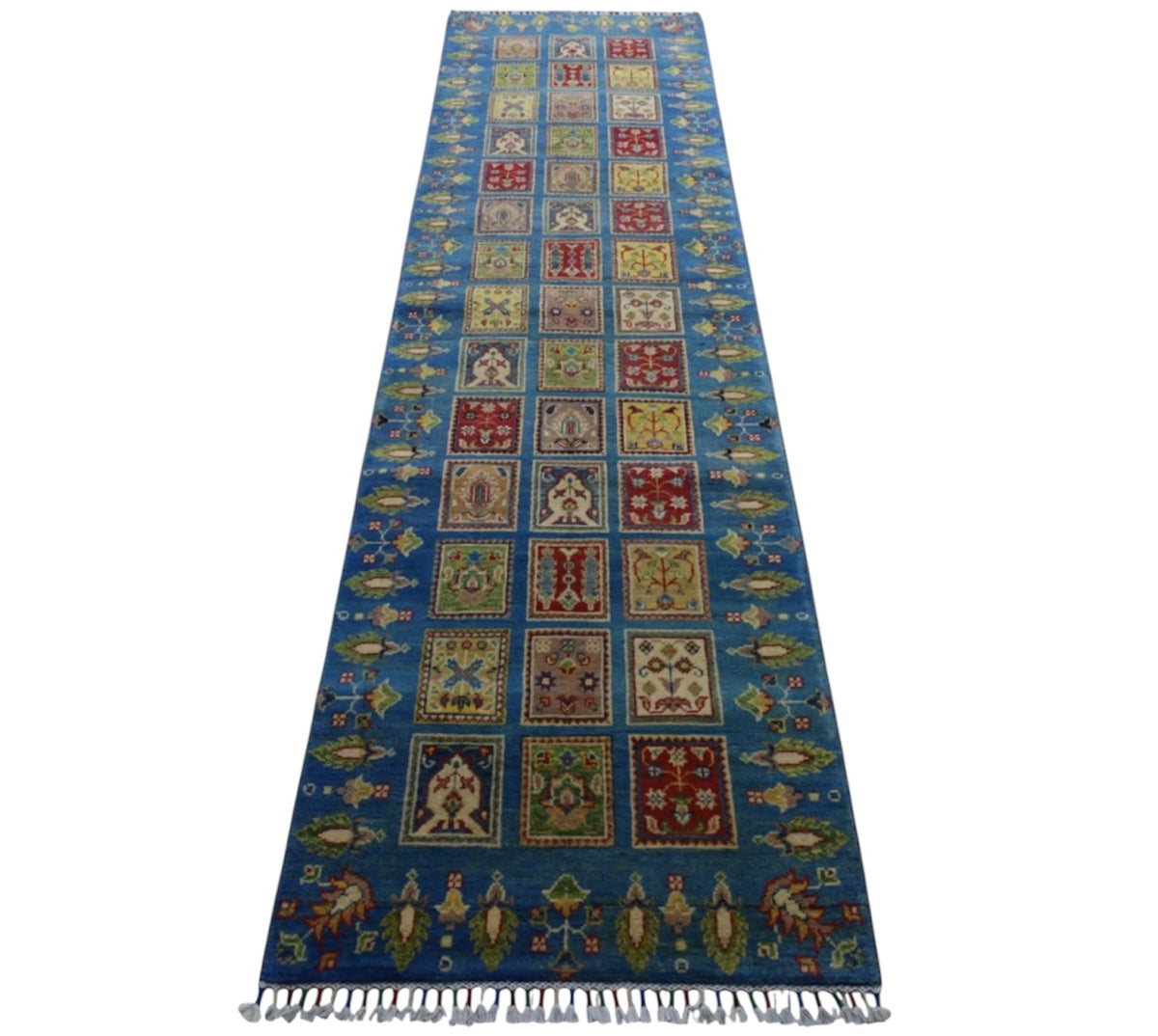 Afghani Runner runner size range tribal Blue laid flat