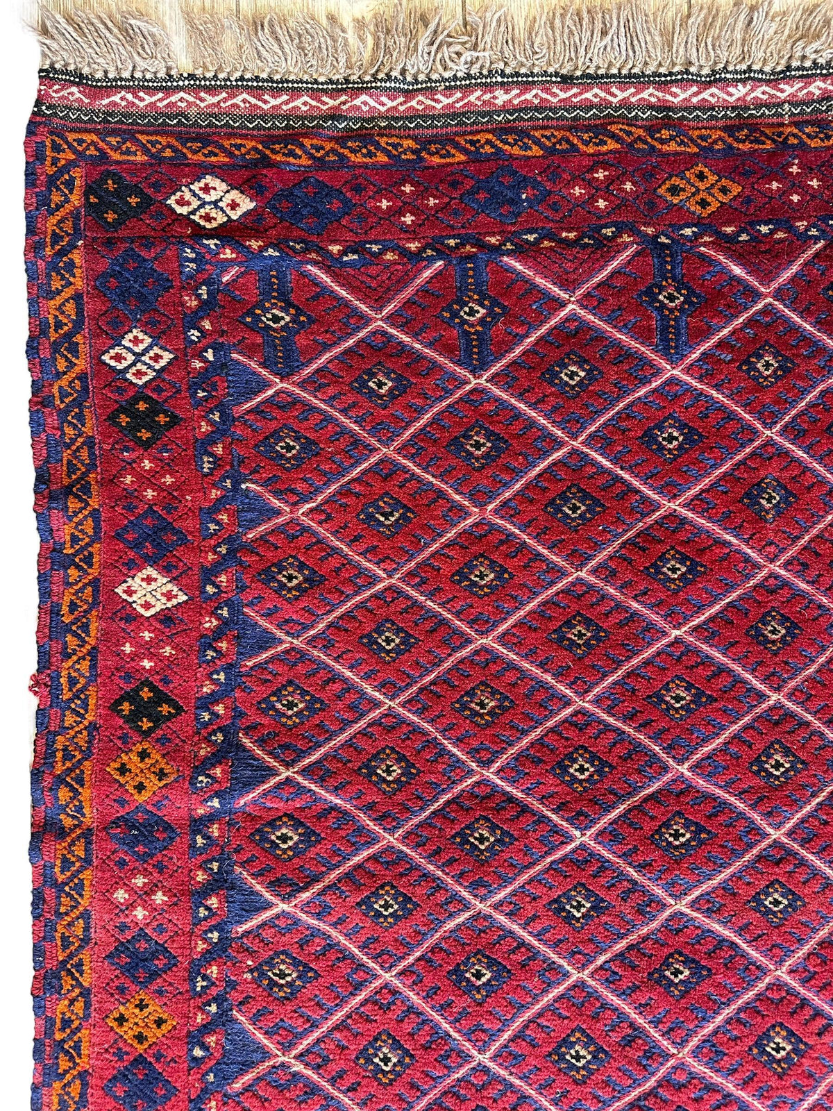 Vintage Afghan Mushwani Rug 3' x 4'6", Hand-Knotted Wool, c. 1990, view 2