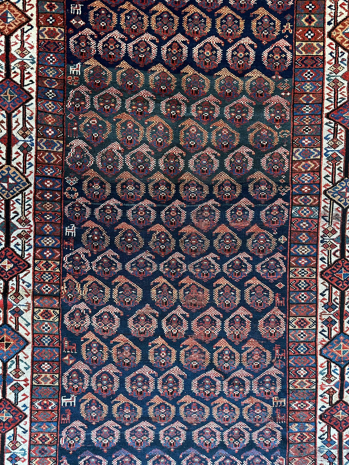 Antique Persian Afshar Rug 4'5" x 8'11", Hand-Knotted Wool, 1880s, view 2
