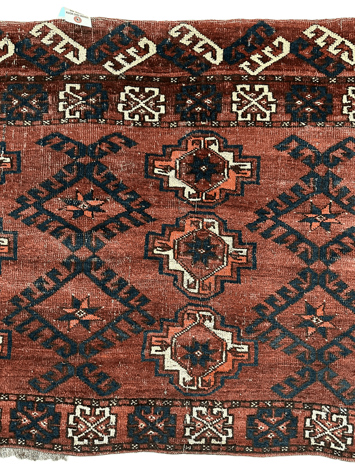 Antique Kizil Ayak Chuval 2'10" x 5', Hand-Knotted Wool, Cream & Red, view 2