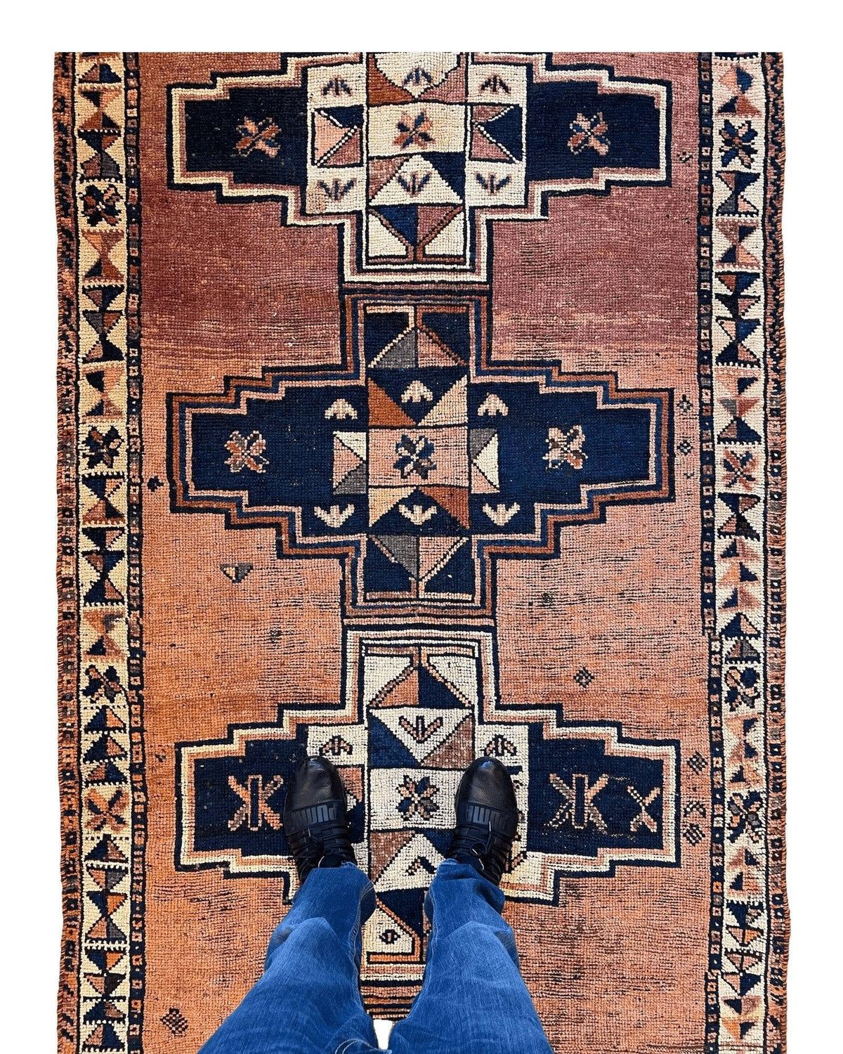 Antique Persian Luri Runner 4'4" x 12'9", Hand-Knotted Wool, Blue, view 2