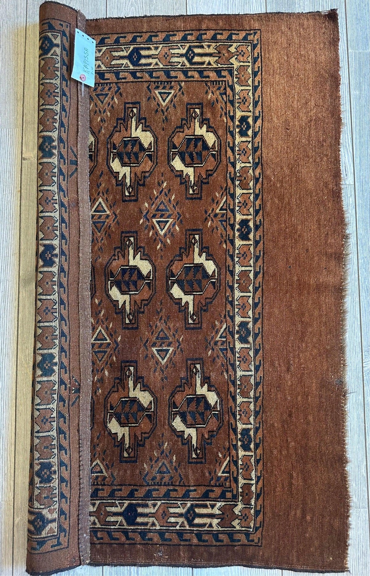 Antique Tekke Chuval 2'6" x 3'9", Hand-Knotted Wool, Cream & Red