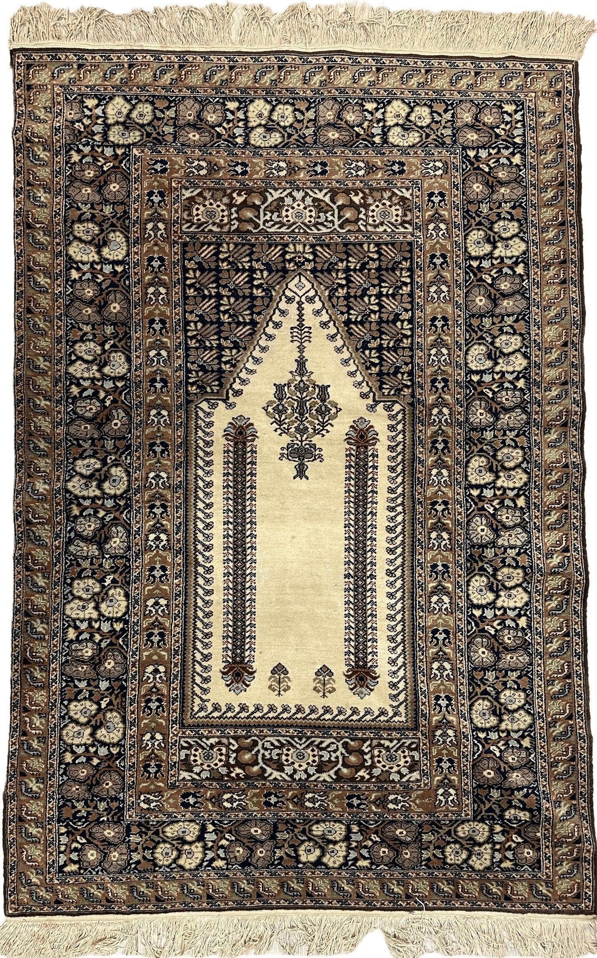 Antique Turkish Panderma Prayer Rug 4' x 6'