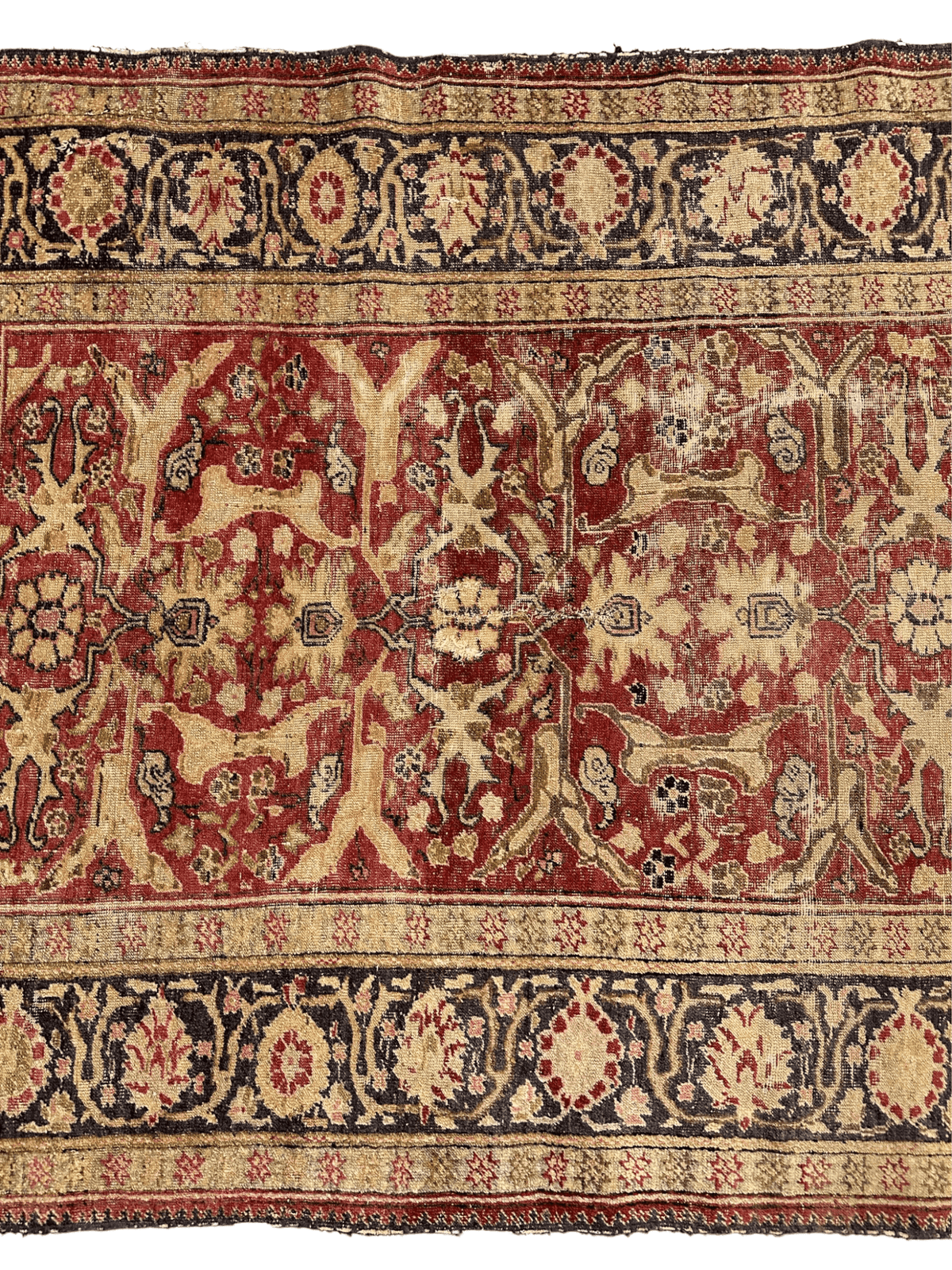Antique Persian Mahal Rug 4'5" x 6'4", Hand-Knotted Wool, c. 1900, view 2