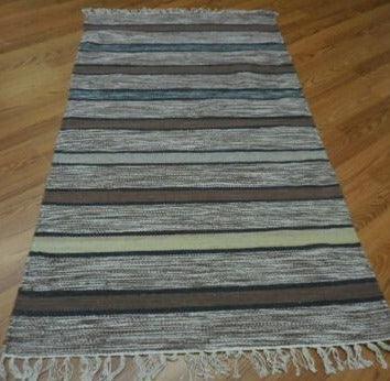 Scandinavian Rug 2'5" x 4'10", Hand-Woven, Brown