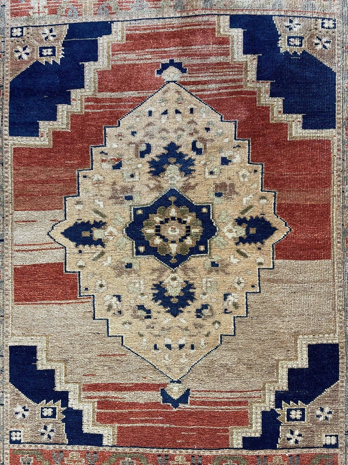 Vintage Turkish Oushak Rug 3'7" x 5', Hand-Knotted Wool, 1950s, view 2
