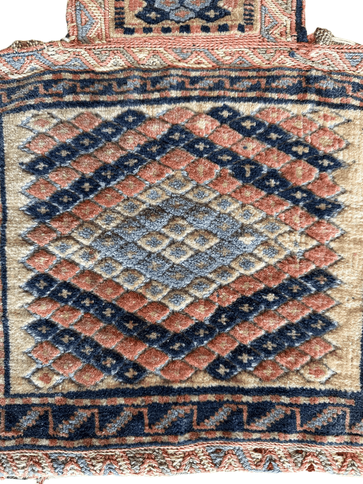 Vintage Persian Baluch Salt Bag 15" x 17", Hand-Knotted Wool, 1960s, view 2