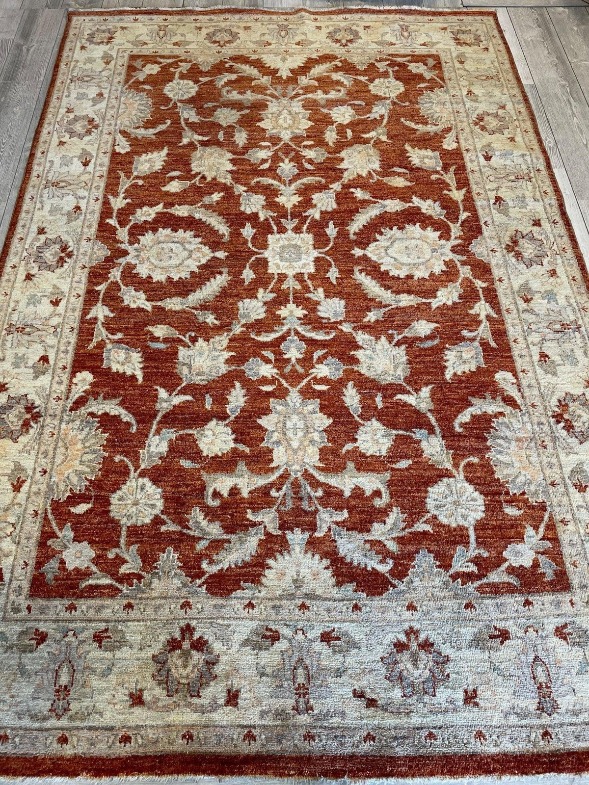 Fine Vintage Pak Oushak Area Rug 6 x 9 ft, view 2