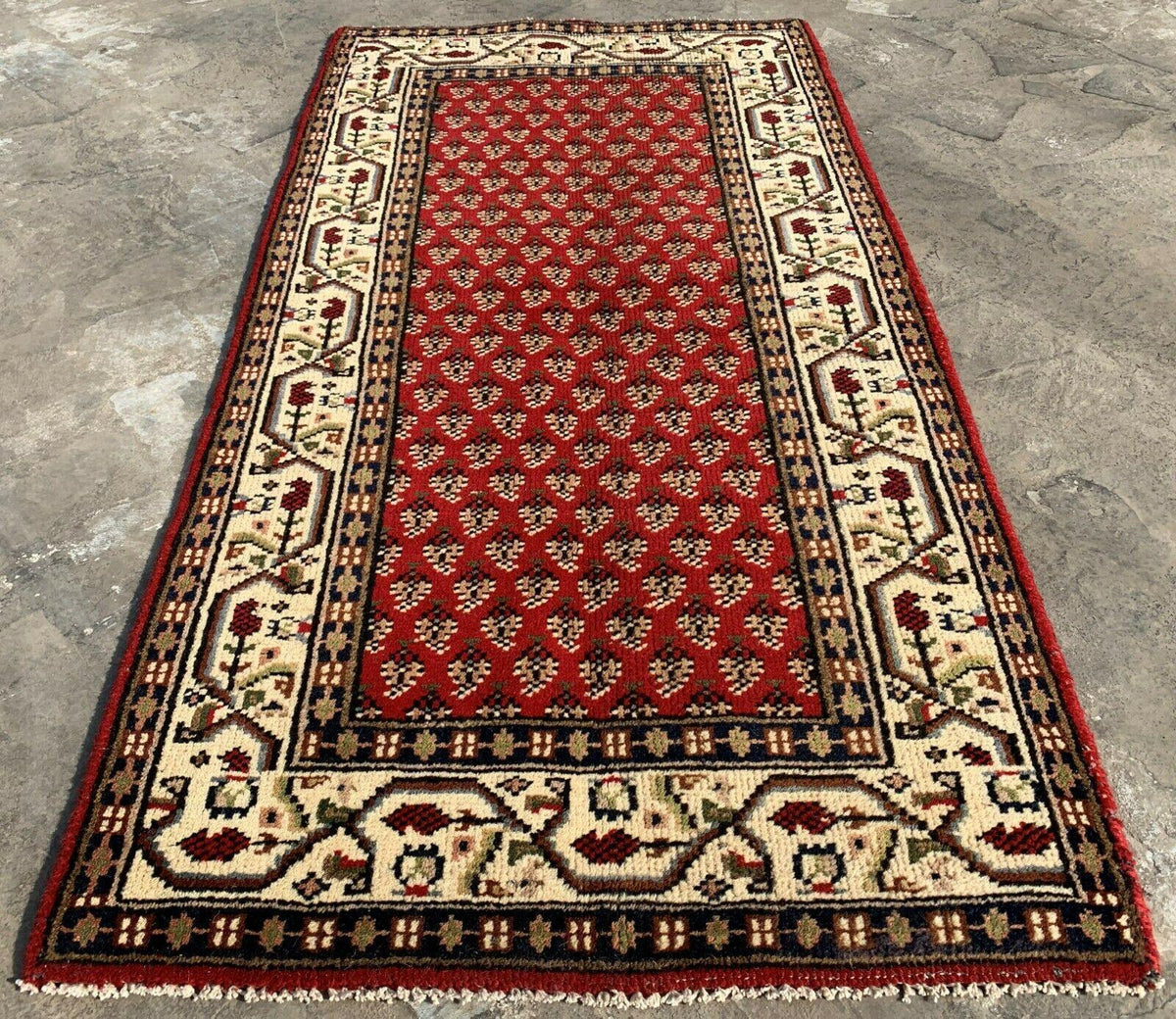 Vintage Persian Badam Gul Rug 2'4" x 4'7", Hand-Knotted Wool, 1970s, view 2